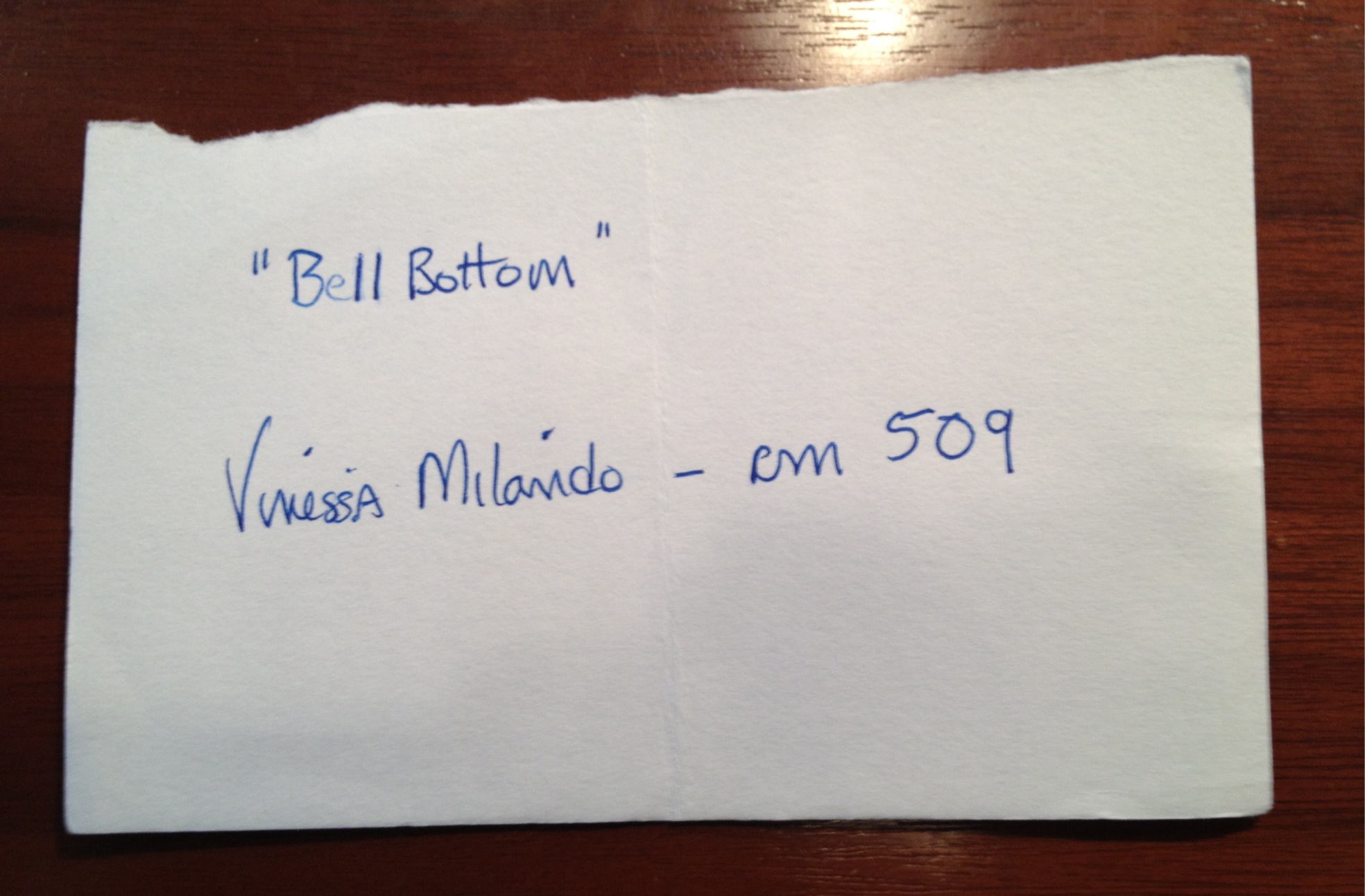 photo 3 Photo of Winner's note "Bell Bottom"