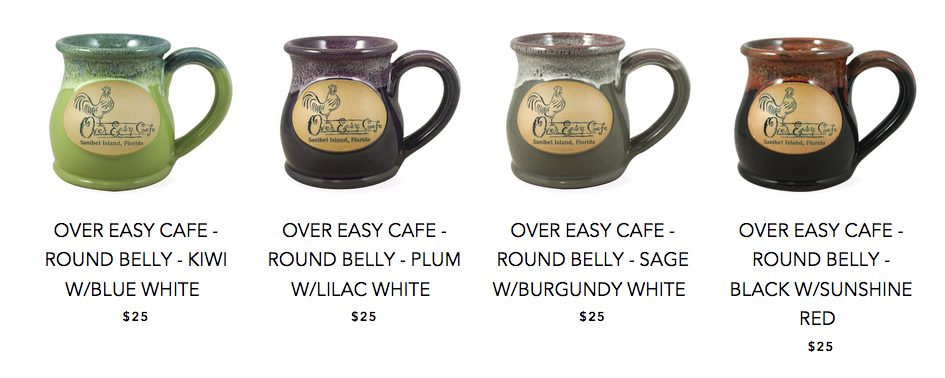 Over easy cafe mugs